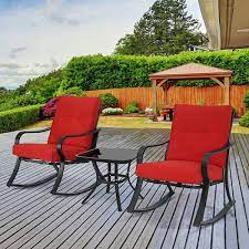 Outdoor Bistro Set Rocking Chairs