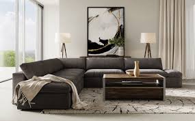 modern dark grey fabric sectional sofa