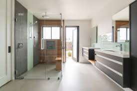 75 concrete floor bathroom with a niche