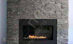 Natural Stacked Stone Veneer Fireplace