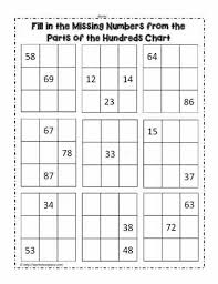 Hundred Chart With Missing Numbers Worksheets
