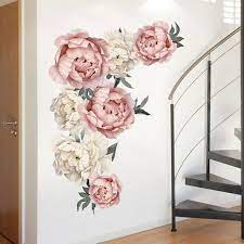 Roses Peony Fl Wall Decals Blue
