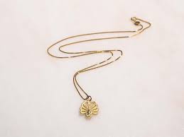 palmette necklace palm leaf gold