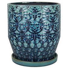Blue Rivage Ceramic Planter Cr10853