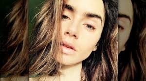 lily collins looks like going makeup free