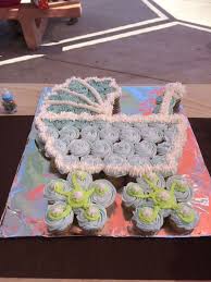 baby shower carriage cupcakes unicorn