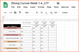 google sheets workout planner templates