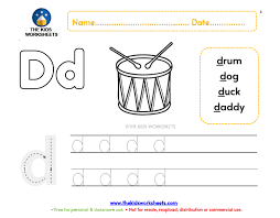Each sheet provides activities for letter sound learning, letter formation, blending and segmenting. Jolly Phonics Worksheet D The Kids Worksheets