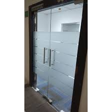 hinged toughened glass door for office