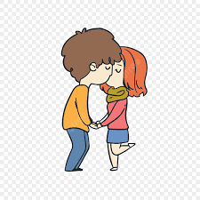 cartoon cute couple kissing elements