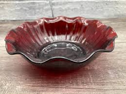 Vintage Ruby Red Glass Anchor Hocking