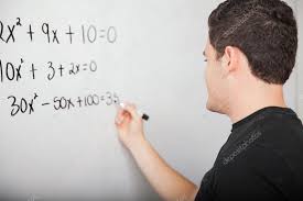 Studying Algebra At School Stock Photo