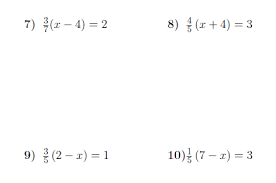 linear equations with brackets and