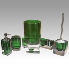 Bath accessories › sea glass bathroom accessories. Green Glass Bathroom Accessories Sets Trendecors