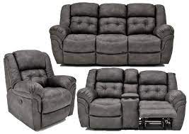 denton power reclining sofa set gray