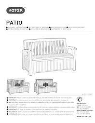 Keter Patio Bench User Guide Manualzz