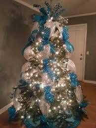 Find mesh ribbon quickly at topwealthinfo.com! Christmas Tree With Teal Silver Deco Mesh Love My Tree Ribbon On Christmas Tree Cool Christmas Trees Christmas Tree Decorations