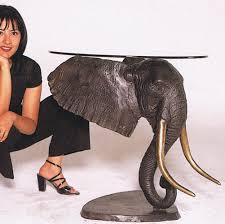 Bronze Elephant Head Table Base 2021