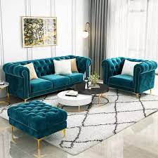 Modern 4 Seater Sofa Set With Stool In