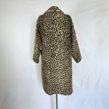 Vintage 60s 70s Faux Fur Leopard Coat