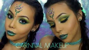 carnival makeup green yellow blue
