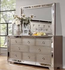 mirrored bedroom set silver bronce