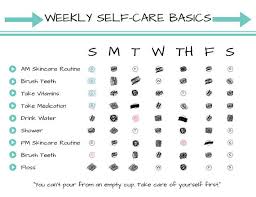Weekly Self Care Basics Chart Printable Instant Download