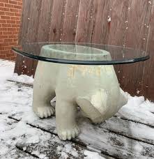Plaster Polar Bear Coffee Table Bear