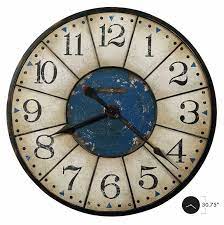 oversized vintage worn blue dial wall clock