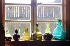 Colored Glass Bottles Bottles Windows