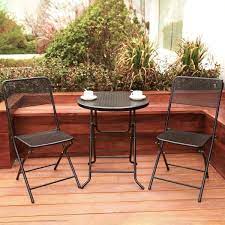 foldable patio table and 2 chairs