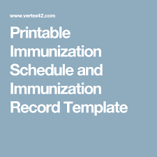 Printable Immunization Schedule And Immunization Record