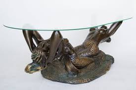 Bronze Mermaid Coffee Table With Glass