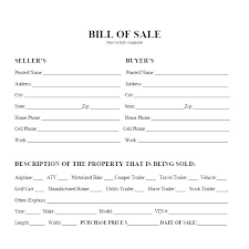 Bill Of Sale Template For Mobile Home Free Car And Printable