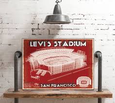 San Francisco 49ers Levis Stadium Seating Chart Vintage Football Print