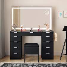 dextrus stylish black vanity desk set
