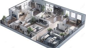 3d model background floor plan of a