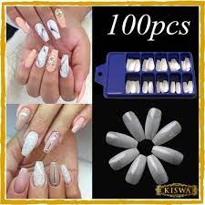 artificial nails set white acrylic