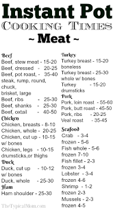 Free Printable Instant Pot Cooking Times Sheet Meat Beans