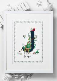 Buchstabieren von eigennamen und schwer verständlichen. J Is For Alphabet Nursery Art Print Jo Laing