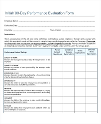 Performance Evaluation Form Templates Pdf Review Template