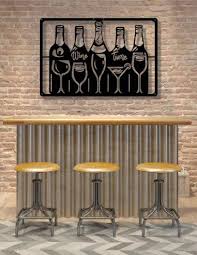Vinoxo Metal Wine Bottle Bar Wall Art Decor