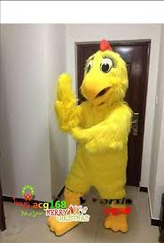 Ebay Sponsored Long Fur Yellow Chicken Hen Mascot Costume