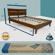 Wood Platform Bed With Headboard Queen