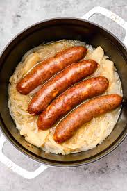 beer brats in oven with sauer and