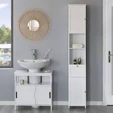 Bathroom Linen Tower Storage Cabinet