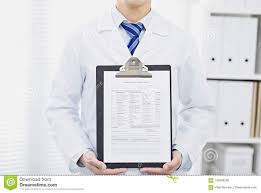 Middle Section Of Male Medical Doctor Showing Blank Medical