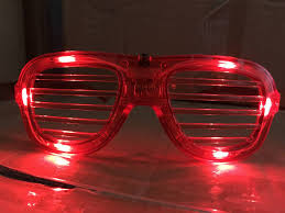 Light Up Shutter Shades Red Bright Led Glasses