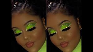 neon green glitter makeup tutorial