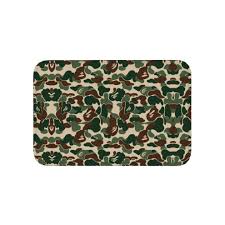 green camouflage front door mat anti